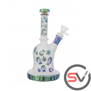 FROSTED GLASS RICK AND MORTY WATER PIPE 9inch